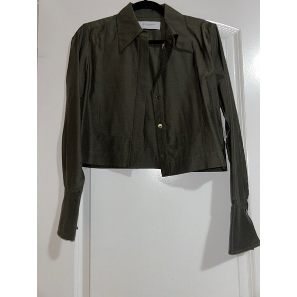 Equipment Femme Women’s Dahlia Crop Cotton Blend Button Up Shirt size S NWT - Picture 2 of 10